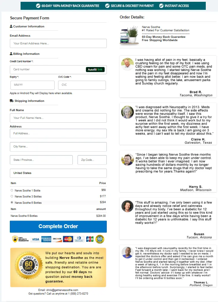 Nerve Soothe official website